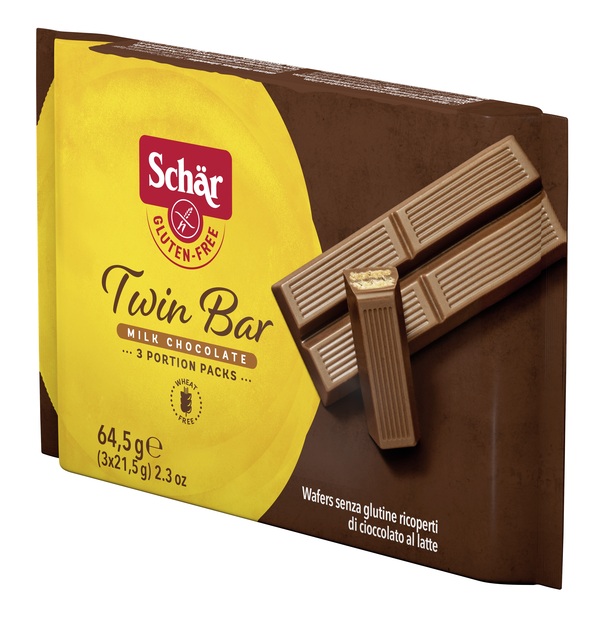 SCHAR TWIN BAR WAFERS RICOPERTI DI CIOCCOLATO AL LATTE 3 PEZZI DA 21,5 G - Farmapre
