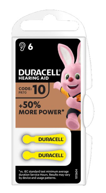 DURACELL ACTIVAIR HEARING AID EASY TAB 10 GIALLO BATTERIA PER APPARECCHIO ACUSTICO 6 PEZZI - Farmapre