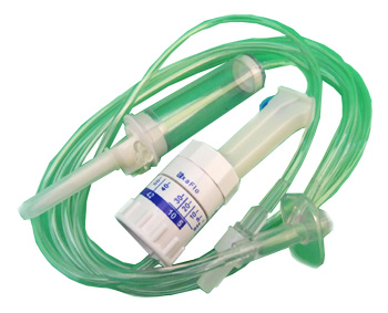 DEFLUSSORE CON REGOLATORE DI FLUSSO A GRAVITA' CON PERFORATORE 5/250ML - Farmapre