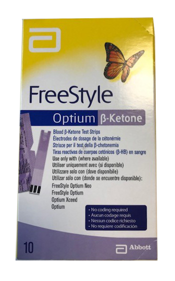STRISCE MISURAZIONE CHETONEMIA OPTIUM BETA KETONE 10 PEZZI - Farmapre