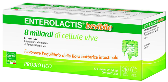 ENTEROLACTIS BEVIBILE 12 FLACONCINI DA 10 ML SOFAR - Farmapre