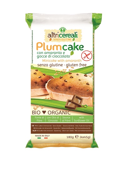 ALTRICEREALI PLUMCAKE DI AMARANTO CON GOCCE DI CIOCCOLATO 4 X 45 G - Farmapre