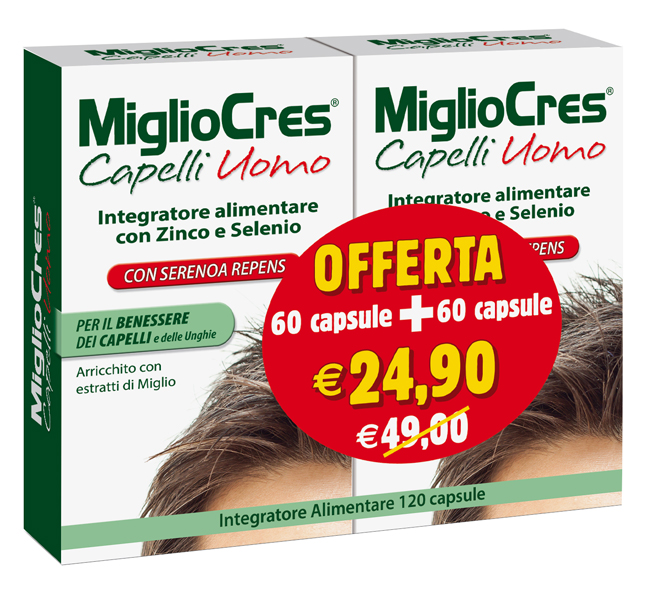 MIGLIOCRES UOMO 60+60 CAPSULE PROMO - Farmapre