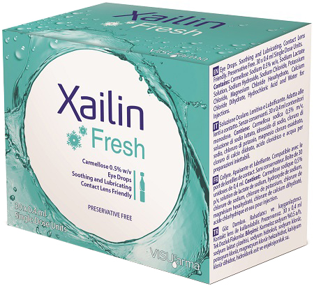 XAILIN FRESH GOCCE OCULARI CARBOSSIMETILCELLULOSA 0,5% 30 FLACONCINI MONODOSE 0,4 ML - Farmapre