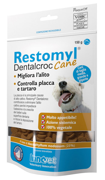 RESTOMYL DENTALCROC CANI TAGLIA MEDIA GRANDE E GIGANTE BUSTA 150 G - Farmapre