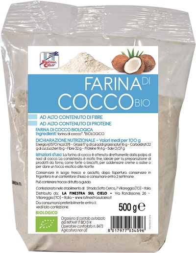FSC FARINA DI COCCO BIO AD ALTO CONTENUTO DI FIBRA 500 G - Farmapre