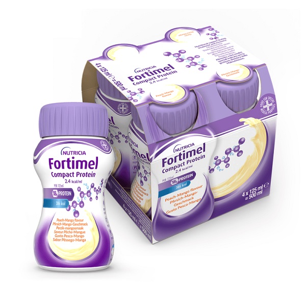NUTRICIA FORTIMEL COMPACT PROTEIN GUSTO PESCA E MANGO 4 BOTTIGLIE DA 125 ML - Farmapre