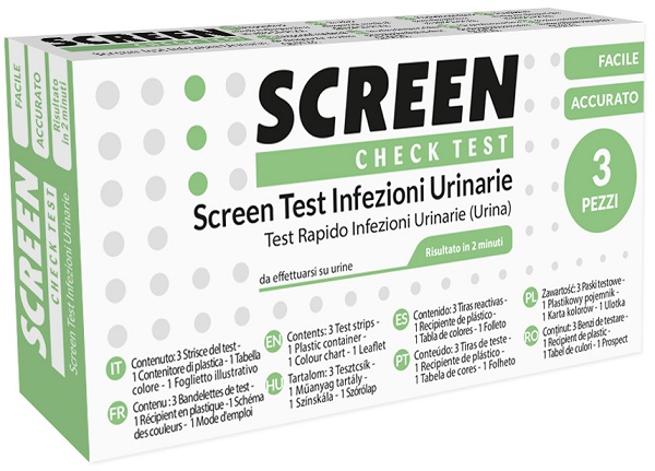 SCREEN TEST LEUCOCITI SANGUE NITRITO E PROTEINA URINA SCREEN TEST INFEZIONI VIE URINARIE 3 PEZZI - Farmapre