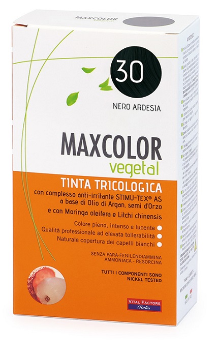 MAXCOLOR VEGETAL TINTA TRICOLOGICA 30 NERO ARDESIA 140 ML - Farmapre