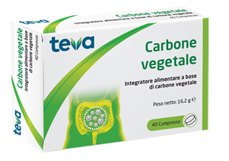 CARBONE VEGETALE TEVA 40 COMPRESSE 16,2 G - Farmapre
