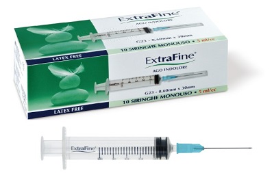 SIRINGA EXTRAFINE 5 ML GAUGE 23 0,60X30MM 10 PEZZI - Farmapre