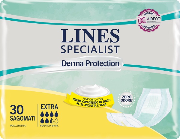 LINES SPECIALIST DERM PANNOLONE SAGOMATO EXTRA 30 PEZZI - Farmapre