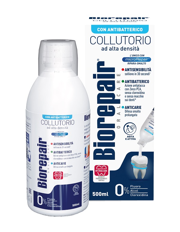 BIOREPAIR ORAL CARE COLLUTORIO ALTA INTENSITA' 3IN1 ANTISENSIBILITA', ANTIBATTERICO, ANTICARIE 500 ML - Farmapre