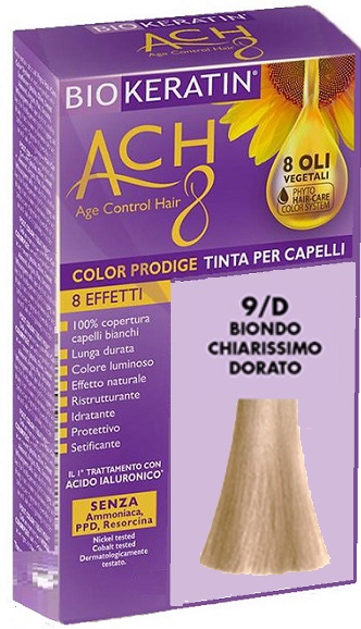 BIOKERATIN ACH8 COLOR PRODIGE 9/D BIONDO CHIARISSIMO DORATO - Farmapre