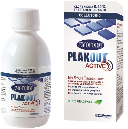 EMOFORM PLAK OUT ACTIVE CLOREXIDINA 0,20% COLLUTORIO 200 ML - Farmapre
