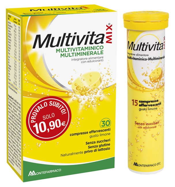 MULTIVITAMIX SENZA ZUCCHERO 30 COMPRESSE EFFERVESCENTI - Farmapre