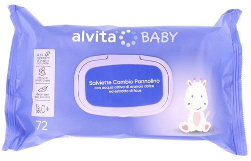ALVITA BABY SALVIETTE CAMBIO PANNOLINO 72 PEZZI - Farmapre