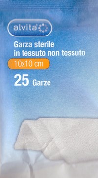 ALVITA GARZA STERILE IN TESSUTO NON TESSUTO 10X10CM 25 PEZZI - Farmapre