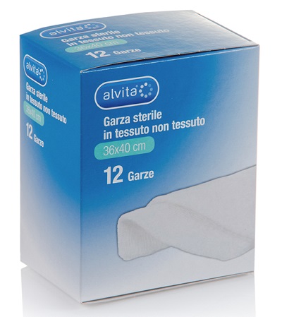 ALVITA GARZA STERILE IN TESSUTO NON TESSUTO 36X40CM 12 PEZZI - Farmapre