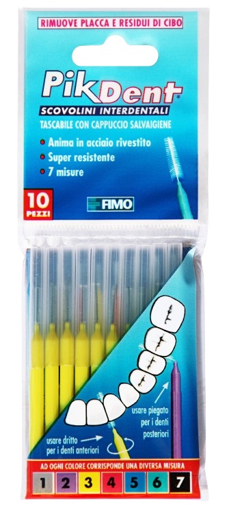 PIKDENT STUZZICOLINO 3 GIALLO 10 PEZZI - Farmapre