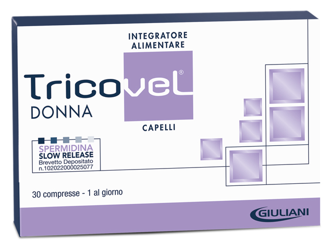 TRICOVEL DONNA INTEGRATORE ALIMENTARE CON NUTRIENTI SPECIFICI PER CAPELLI 30 COMPRESSE - Farmapre