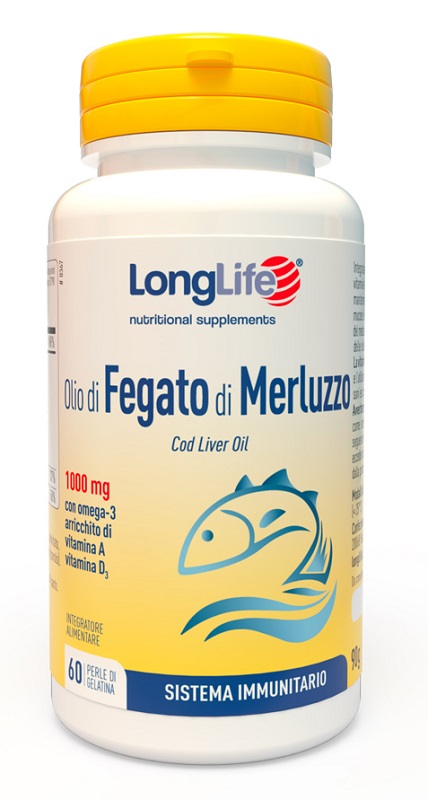 LONGLIFE OLIO FEGATO MERLUZZO 1000 MG 60 PERLE IN GELATINA - Farmapre
