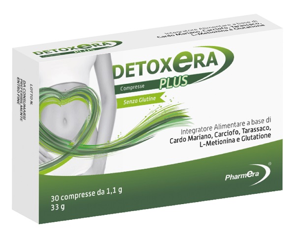 DETOXERA PLUS INTEGRATORE ALIMENTARE PER STIPSI E TRANSITO INTESTINALE 30 COMPRESSE - Farmapre