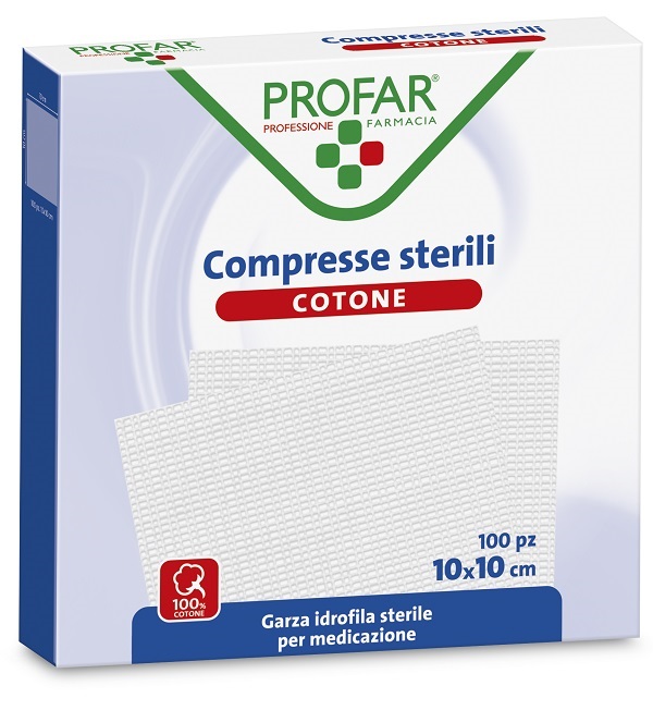 GARZA IDROFILA PROFAR COMPRESSA STERILE 10X10 CM 100 PEZZI - Farmapre