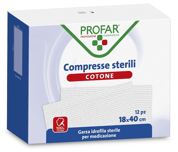 GARZA IDROFILA PROFAR COMPRESSA STERILE 18X40 CM 12 PEZZI - Farmapre