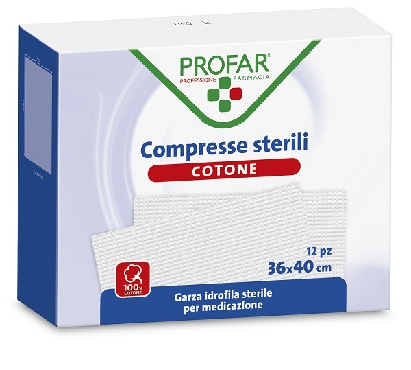 GARZA IDROFILA PROFAR COMPRESSA STERILE 36X40 CM 12 PEZZI - Farmapre