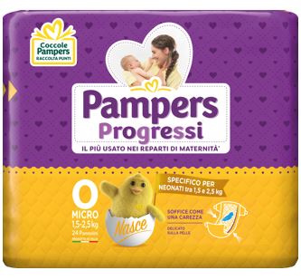 PAMPERS PROGRESSI MICRO PANNOLINI PER BAMBINI 24 PEZZI - Farmapre