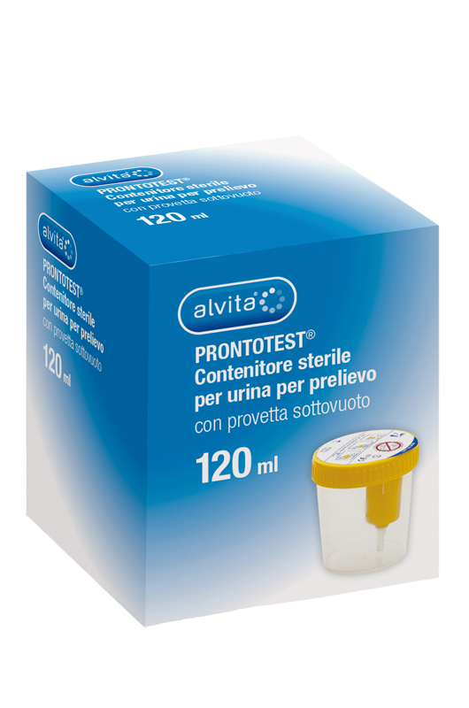 CONTENITORE URINE ALVITA PRONTOTEST PRELIEVO SOTTOVUOTO 120 ML 1 PEZZO - Farmapre