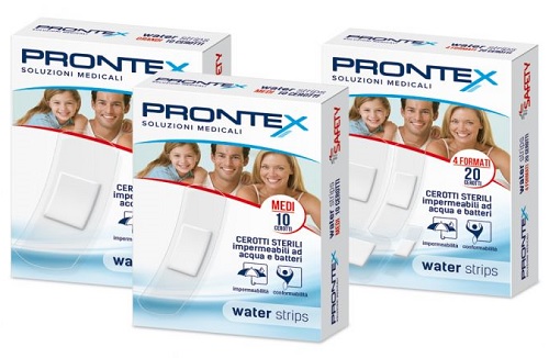 CEROTTO PRONTEX WATER STRIPS ASSORTITO 20 PEZZI - Farmapre