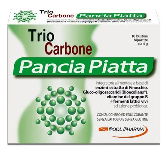 TRIOCARBONE PANCIA PIATTA 10 BUSTINE BIPARTITE 4 G - Farmapre