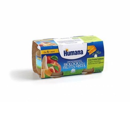 HUMANA OMOGENEIZZATO FRUTTA MISTA BIO 2 VASETTI 100 G - Farmapre