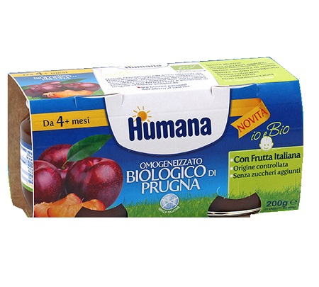 HUMANA OMOGENEIZZATO PRUGNA BIO 2 VASETTI 100 G - Farmapre