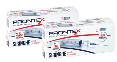 SIRINGA PRONTEX 2,5 ML AGO IND 10 PEZZI - Farmapre