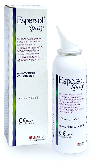 SOLUZIONE NASALE ESPERSOL SPRAY IPERTONICA A BASE DI ACQUA DI MARE E ACIDO IALURONICO 0,02% 100ML - Farmapre