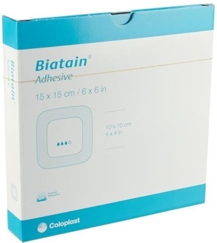 MEDICAZIONE BIATAIN IN SCHIUMA DI POLIURETANO ASSORBENTE CON BORDO ADESIVO 7,5X7,5CM 10 PEZZI - Farmapre