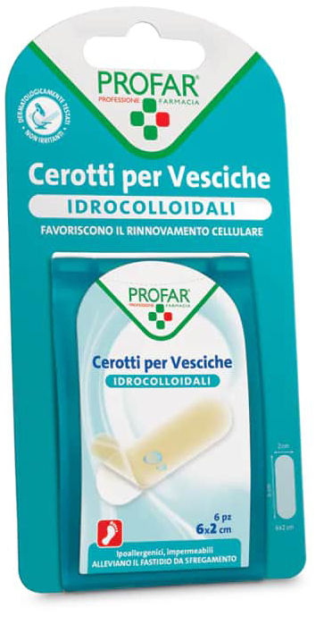CEROTTO VESCICHE IDROCOLLOIDALE PROFAR 6X2 CM 6 PEZZI - Farmapre