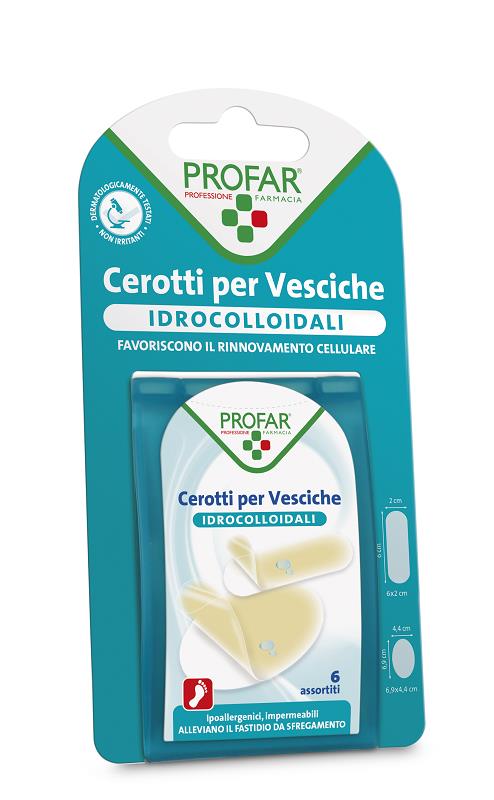 CEROTTO VESCICHE IDROCOLLOIDALE PROFAR ASSORTITI 6 PEZZI - Farmapre