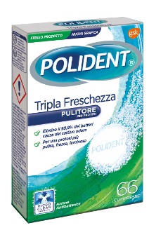 POLIDENT TRIPLA FRESCHEZZA 66 COMPRESSE - Farmapre