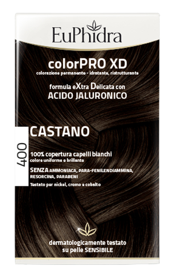 EUPHIDRA COLORPRO XD 400 CASTANO GEL COLORANTE CAPELLI IN FLACONE + ATTIVANTE + BALSAMO + GUANTI - Farmapre