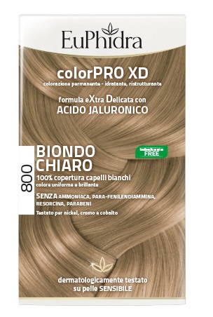 EUPHIDRA COLORPRO XD 800 BIONDO CHIARO GEL COLORANTE CAPELLI IN FLACONE + ATTIVANTE + BALSAMO + GUANTI - Farmapre