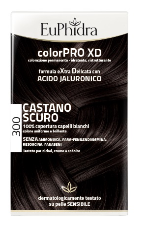 EUPHIDRA COLORPRO XD 300 CASTANO SCURO GEL COLORANTE CAPELLI IN FLACONE + ATTIVANTE + BALSAMO + GUANTI - Farmapre