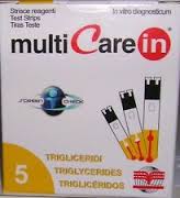 TEST TRIGLICERIDI MULTICARE IN STRISCE CON ASPIRAZIONE CAPIILLARE 5 PEZZI - Farmapre