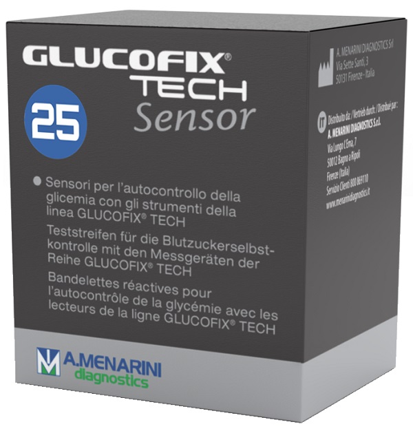 STRISCE MISURAZIONE GLICEMIA GLUCOFIX TECH SENSOR 25 PEZZI - Farmapre