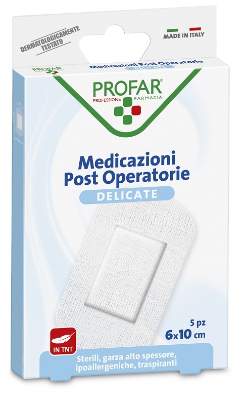 MEDICAZIONE POST OPERATORIA STERILE GARZA ANTIADERENTE 6X10 CM 5 PEZZI PROFAR - Farmapre