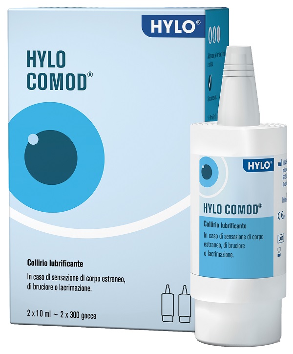 HYLO-COMOD GOCCE OCULARI IALURONATO DI SODIO 0,1% 2 FLACONC INI DA 10 ML - Farmapre