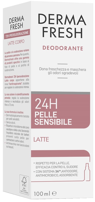 DERMAFRESH 24H PELLE SENSIBILE LATTE 100 ML - Farmapre